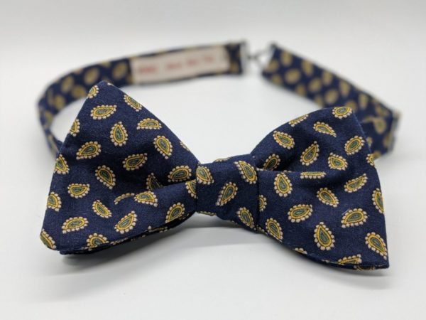 Navy & Paisley Bow Tie