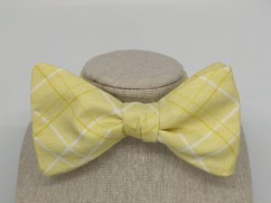 Yellow Plaid Bow Tie
