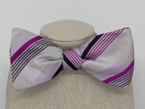 Purple Stripe Bow Tie