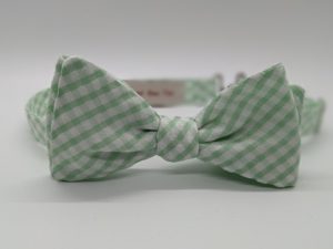 Green Seersucker Bow Tie
