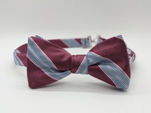 Rose Stripe Bow Tie