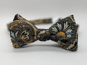 Black Floral Brocade Bow Tie