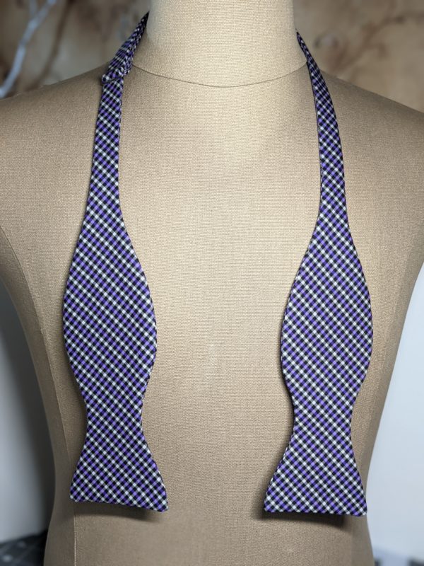 Purple Plaid Bow Tie