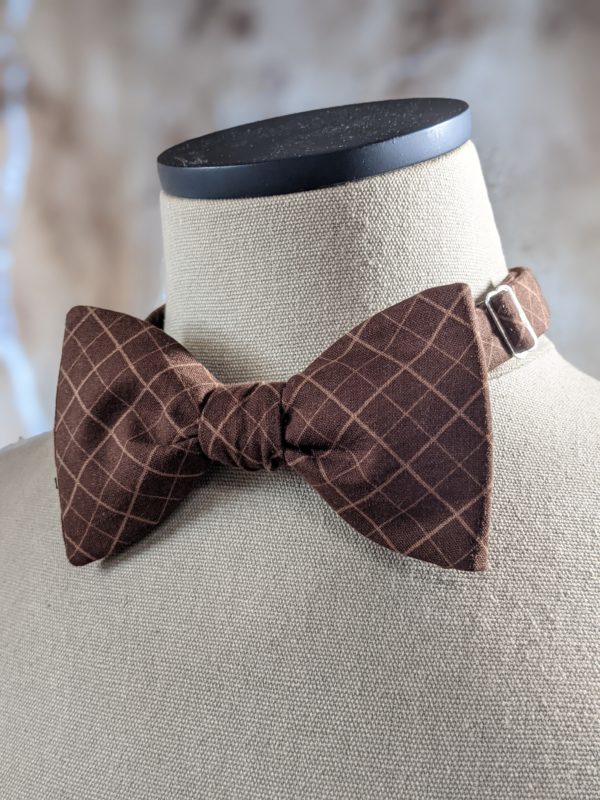 Chocolate Windowpane Bow Tie