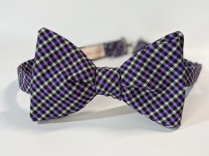 Purple Plaid Bow Tie