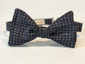 Charcoal Houndstooth Bow Tie