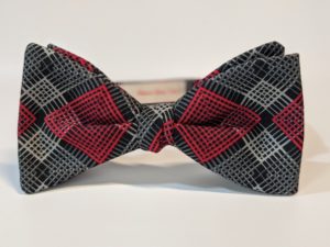 Red Geo-Plaid Bow Tie