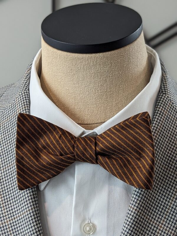 Brown Stripe Bow Tie