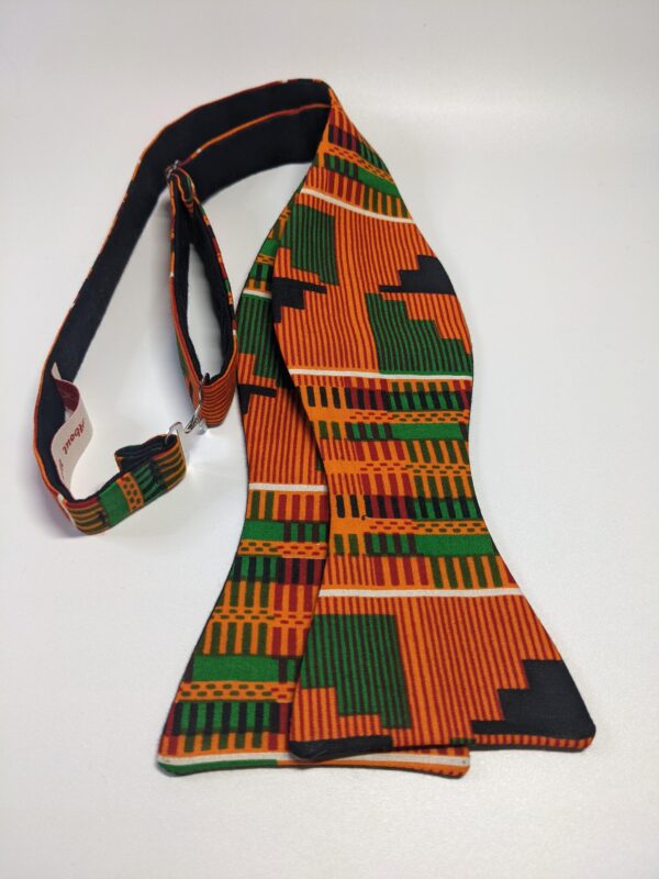 Orange Kente Pattern Bow Tie