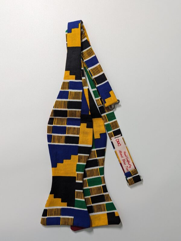 Yellow & Blue Kente Pattern Bow Tie