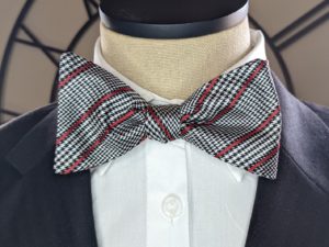 Houndstooth & Stripe Bow Tie