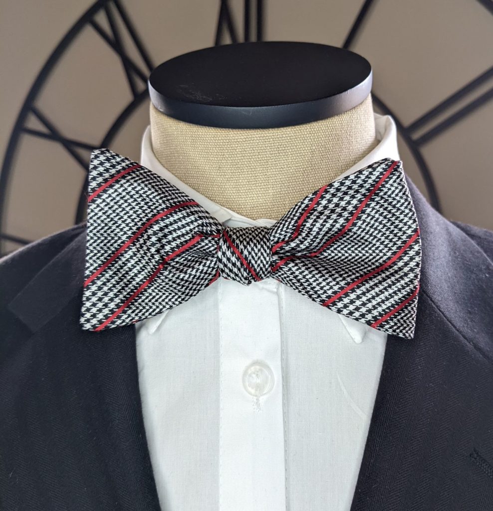 Houndstooth & Stripe Bow Tie - Silk Bow Tie - About Bow Ties