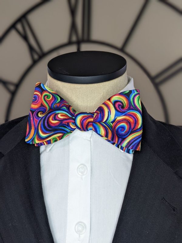 Rainbow Swirl Bow Tie