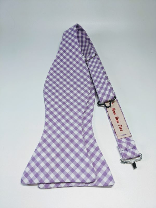 Purple Gingham Bow Tie