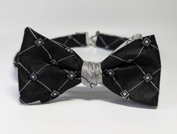 Black & Silver Bow Tie