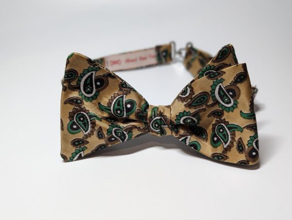 Green Paisley Bow Tie