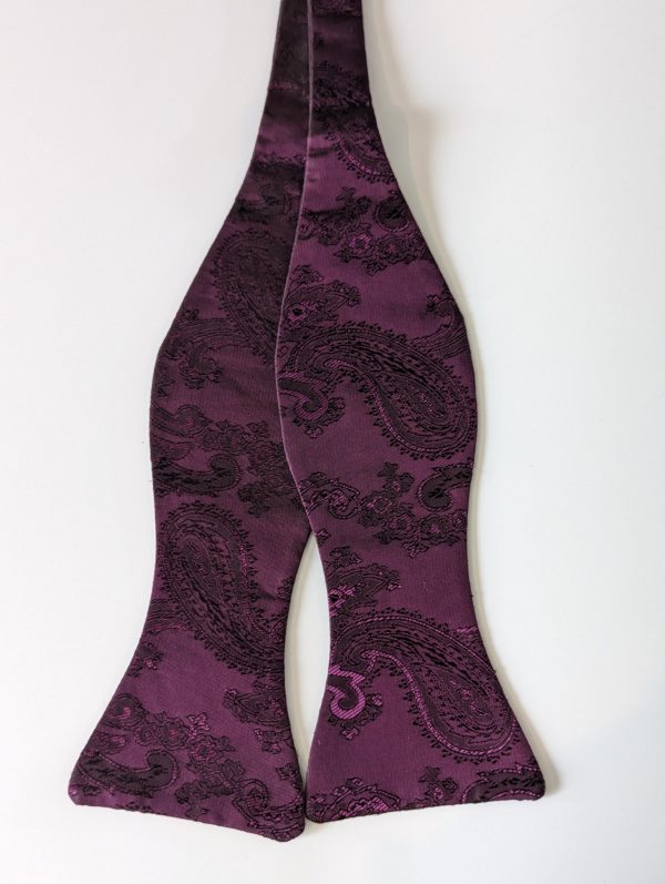 Purple Paisley Bow Tie