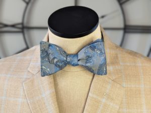 Teal Paisley Bow Tie