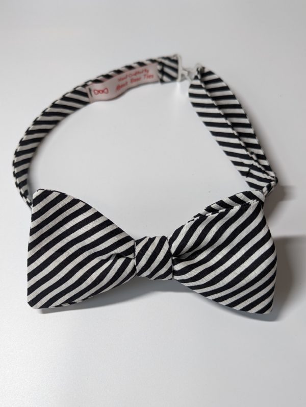 Black Stripe Bow Tie