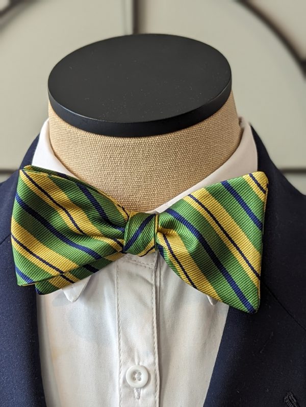 Green Striped Bow Tie