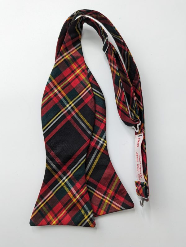 Silk Red Plaid Bow Tie